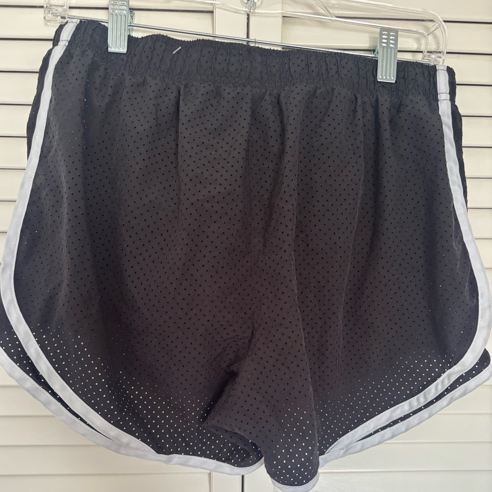 Calvin Klein Women's Black Athletic Shorts with White Trim - Picture 2 of 3